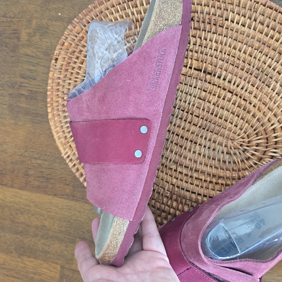 Birkenstock Women's Suede Sandals - Deep Red - Picture 4 of 7